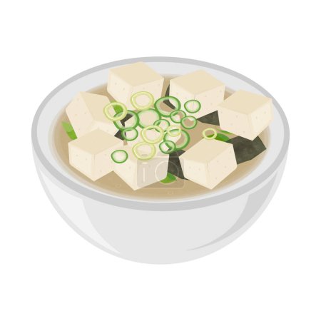Vector illustration logo Japanese cuisine Miso soup