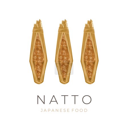 Vector Illustration Logo Straw Natto