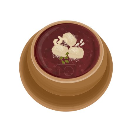 Illustration vectorielle logo riz coréen et bouillie de haricots rouges ou patjuk 