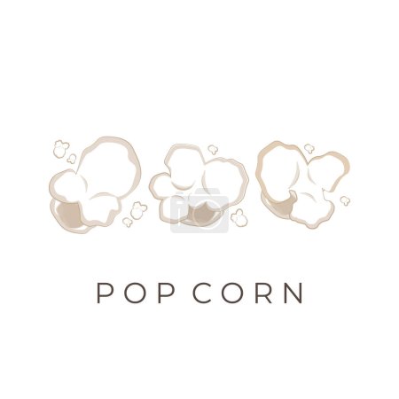 Pop corn line art vector illustration logo