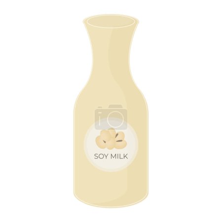 Logotipo de ilustración del vector de leche de soja saludable