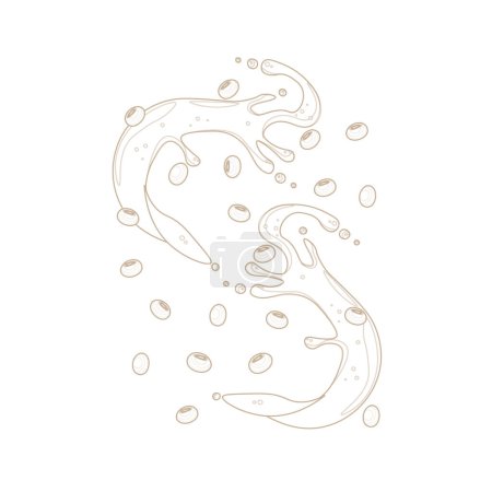 Ligne de lait de soja art vecteur illustration logo