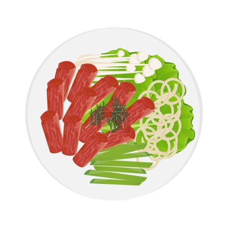 Vector Illustration logo Top view Korean barbecue Chadolbaegi