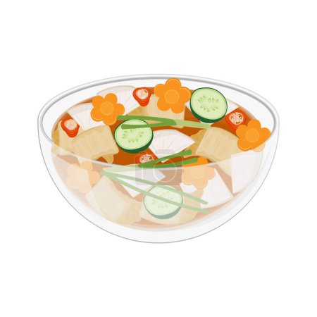Téléchargez les illustrations : Logo Illustration vectorielle kimchi nabak frais ou kimchi d'eau coréen - en licence libre de droit