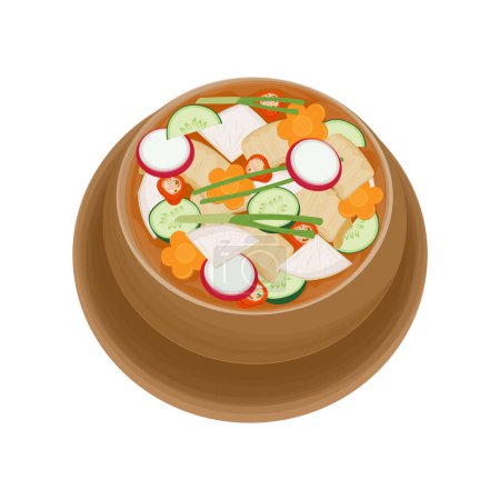 Téléchargez les illustrations : Illustration vectorielle logo nabak kimchi ou kimchi d'eau coréen - en licence libre de droit