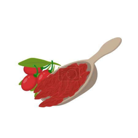 Vector illustration logo Clip art Fresh and dried goji berries fruits 