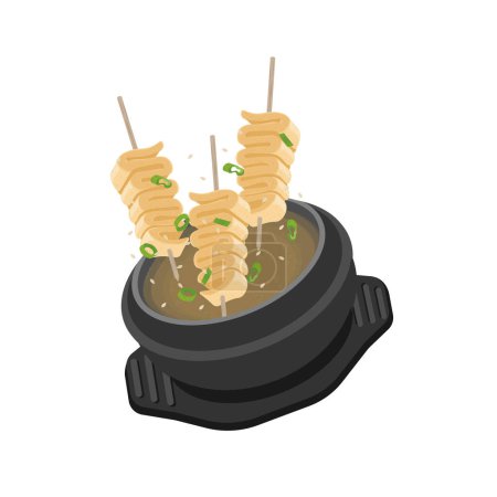 Ilustración de Vector ilustración logo Clip art Korean fish cake soup odeng levitation - Imagen libre de derechos