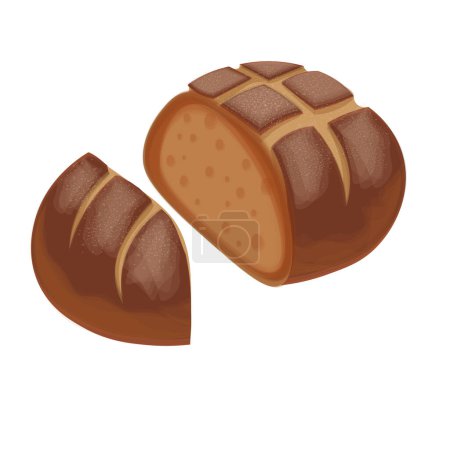 Téléchargez les illustrations : Illustration vectorielle Logo Clip art Tranché d'un pain au levain - en licence libre de droit