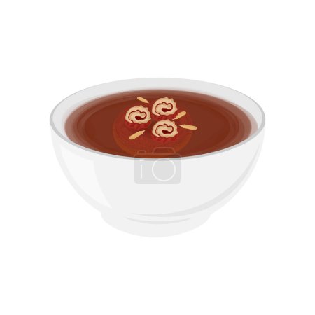 Vector ilustración logo clip arte bebida coreana Sujeonggwa con caquis 