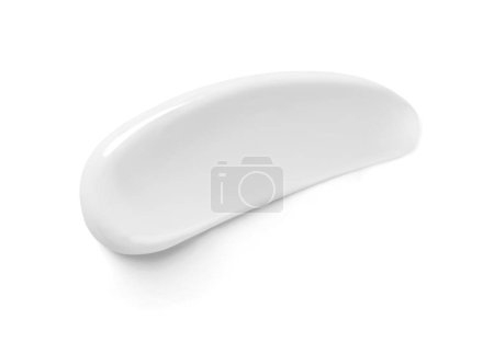 White cosmetic cream stroke isolated on white background. Cream smear texture