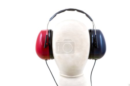 Probador de audición, cabeza de maniquí blanco liso, que representa la cabeza de los pacientes-Foto oculta