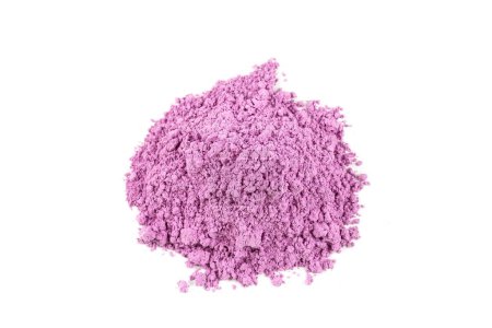 Photo for Fine purple clay seen from above on a white background. - Royalty Free Image