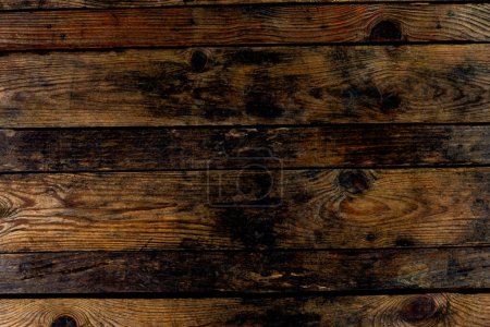 Foto de Wooden brown board texture. Abstract background and texture for design. - Imagen libre de derechos