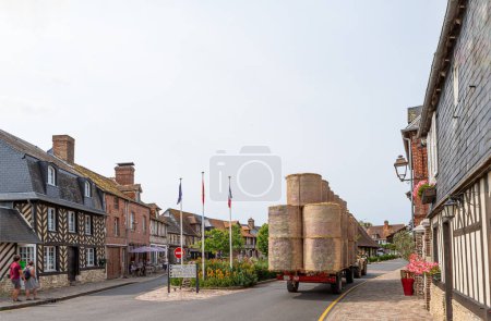 Photo for Historical half-timbered houses in Beuvron-en-Auge, France - Royalty Free Image