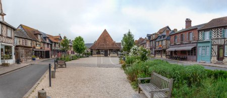 Photo for Street with historical half-timbered houses in Beuvron-en-Auge, France - Royalty Free Image