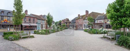 Photo for Street with historical half-timbered houses in Beuvron-en-Auge, France - Royalty Free Image