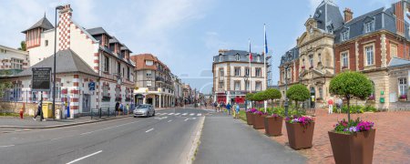 Photo for Panoramic view of the entrance of 'Avenue de la Mer leading to the Grand H tel de Cabourg' - Royalty Free Image
