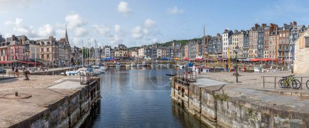 Photo for Honfleur, France - June 06 2023: Honfleur is a french commune in the Calvados and famous tourist resort in Normandy. - Royalty Free Image