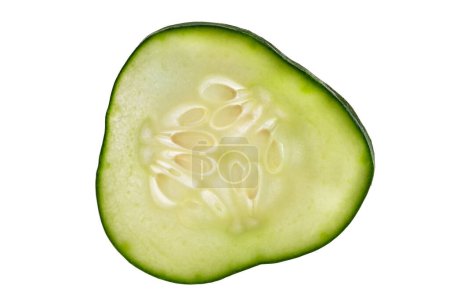 Photo for Cucumber clipping path. Cucumber vegetable with cucumber slice isolated on white background. High End Retouching - Royalty Free Image