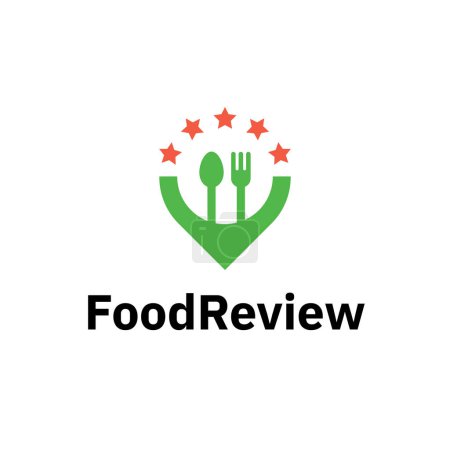 Restaurant Place Eat Review Star Rate Rating Vector Abstract Illustration Logo Icon Design Template Element