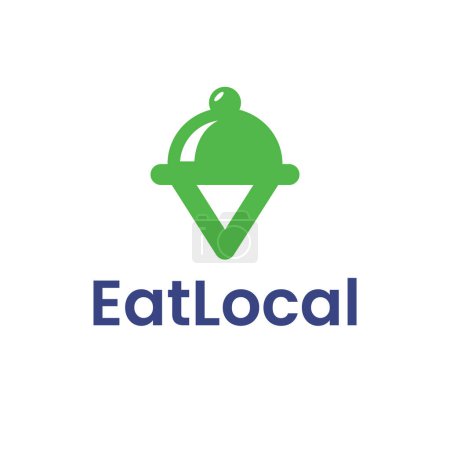 Find Local Location Place Eat Restaurant Vector Abstract Illustration Logo Icon Design Template Element