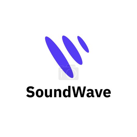 V Lettre Son Forme d'onde sonore Volume d'onde Elipse vectoriel Illustration abstraite Logo Icône Design élément modèle