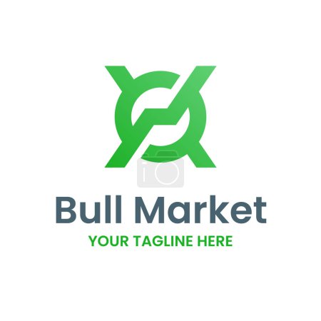 Bull Market Stock Analizar Gráfico Invertir Finanzas Vector Abstracto Ilustración Logo Icono Diseño Plantilla Elemento