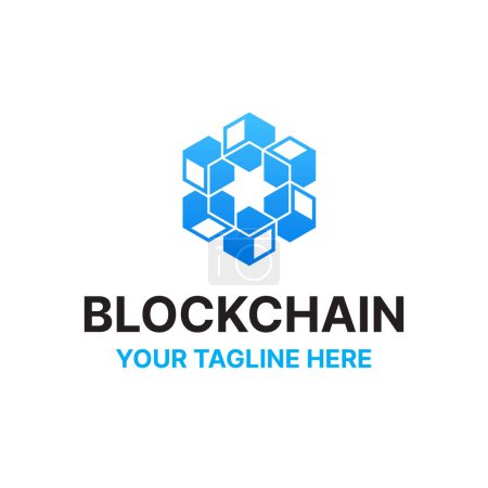 Technology Blockchain Crypto NFT Block Hexagon Vector Abstract Illustration Logo Icon Design Template Element