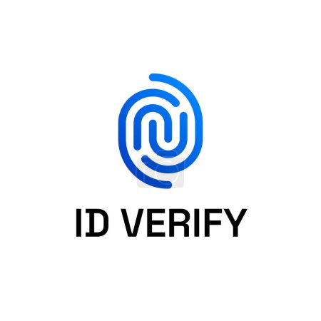 Fingerprint ID Authentication Safety Identity Vector Abstract Illustration Logo Icon Design Template Element