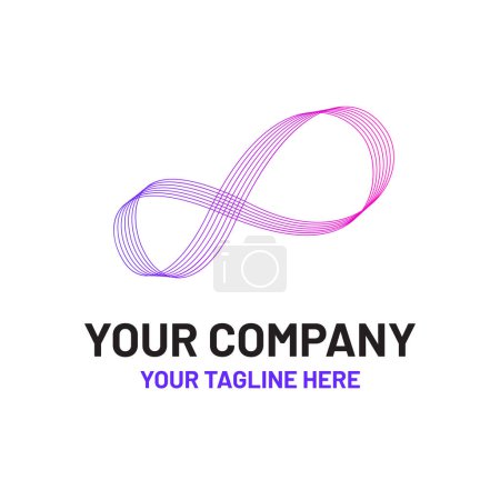Infinite Limitless Loop Lines Connect Vector Abstract Illustration Logo Icon Design Template Element