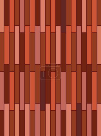 Téléchargez les photos : Texture vectorielle d'illustration de bandes de planche de bois de mur de couleur brune isolée sur fond de rapport vertical. Modèle de dessin style art plat simple. - en image libre de droit