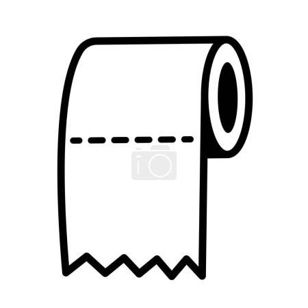 Téléchargez les photos : Papier toilette rouleau icône signe illustration isolé sur fond blanc carré. Dessin dessin animé plat simple style art. - en image libre de droit