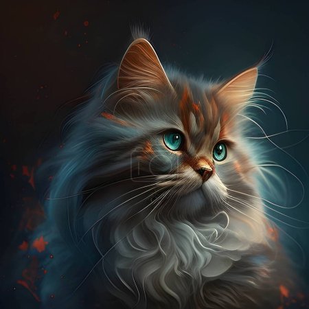 Photo for Illustration of a cat, looks like a beautiful, a cute kitty. - Royalty Free Image
