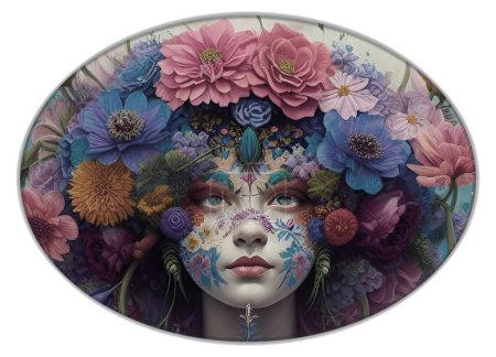 Photo for Venice, italy-circa january 2019: a girl's eye in the mask with a flower - Royalty Free Image