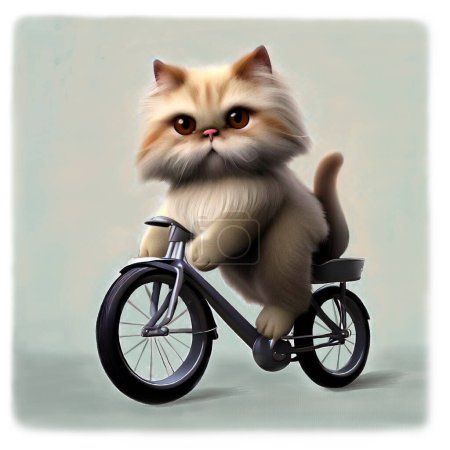 Photo for Cat riding a bicycle - Royalty Free Image