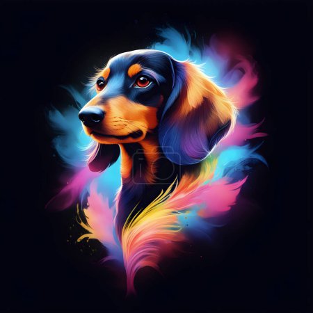 Photo for Dog of the colors of colorful abstract colors - Royalty Free Image