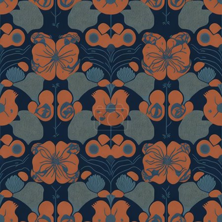 Photo for Abstract floral seamless pattern for your work - Royalty Free Image