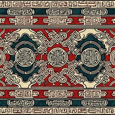 Photo for Charm customers with this timeless Old Korean Style Seamless Pattern. Elevate your designs with a touch of tradition and history. Perfect for web shops seeking unique and cultural appeal. Explore the seamless blend of heritage and modernity - Royalty Free Image