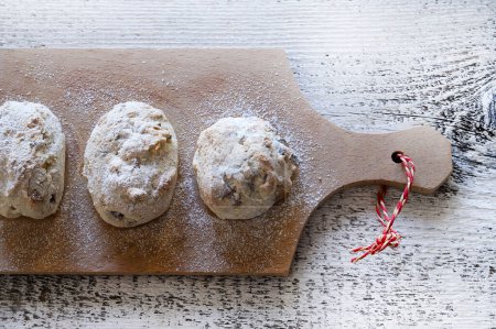 Photo for Cavallucci, traditional Tuscan Christmas pastry with anise, orange peel and walnuts. Traditional Italian dessert. - Royalty Free Image