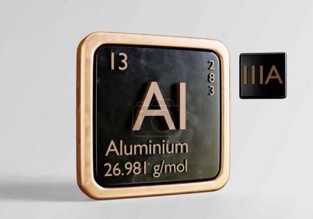 Photo for A chemical element contained in the periodic table of elements named atom aluminium - Royalty Free Image