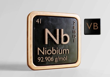 Foto de Los elementos químicos en la tabla periódica del niobio nombrado - Imagen libre de derechos