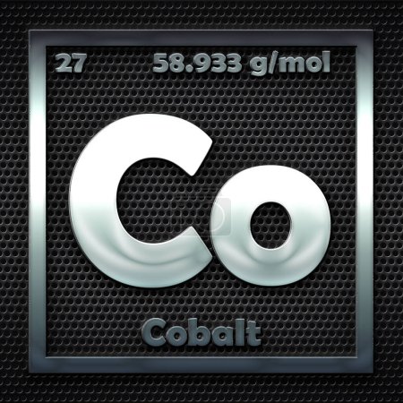 Foto de Los elementos químicos en la tabla periódica del cobalto nombrado - Imagen libre de derechos