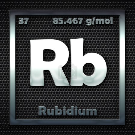 Foto de Los elementos químicos en la tabla periódica del rubidio nombrado - Imagen libre de derechos