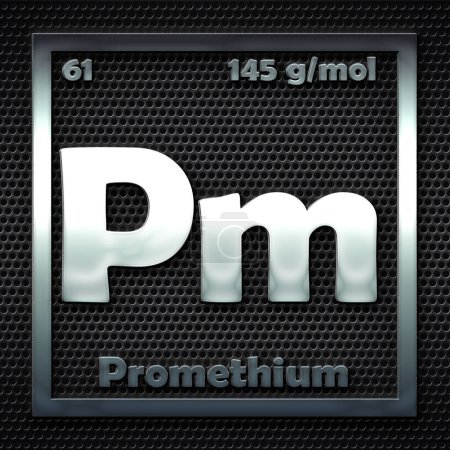 Foto de Los elementos químicos en la tabla periódica del Prometio nombrado - Imagen libre de derechos
