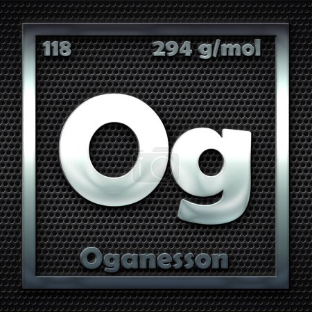 Photo for The chemical elements in the periodic table of the named oganesson - Royalty Free Image