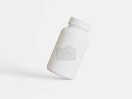 Photo for Pill or suplement bottle white color and blank - Royalty Free Image
