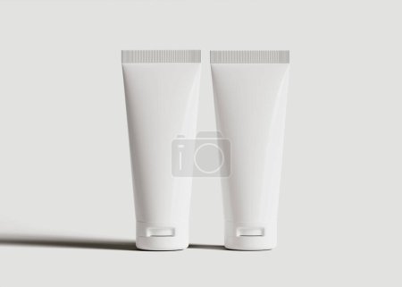 A cosmetic bottle with a white color with a texture that looks real made using 3D software, this cosmetic bottle can be used to complete your project
