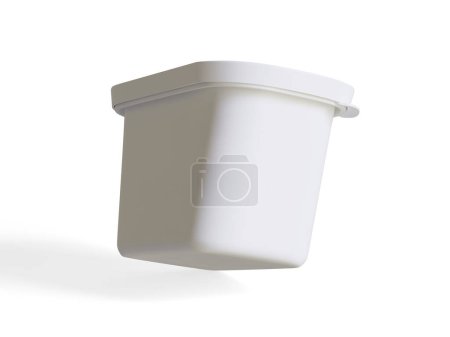 Foto de Embalaje realista de envases de plástico o alimentos de plástico para la reproducción de la colección de maquetas Ilustración 3D aislada sobre fondo blanco - Imagen libre de derechos