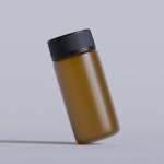 Realistic Pill brown bottle mockup 3d rendering illustrtion