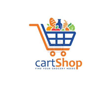 Illustration for Trolley for Shop Logo or icon sign symbol vector - Royalty Free Image